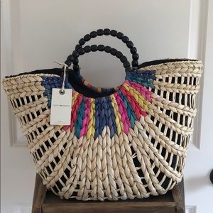NWT Lucky Brand straw picnic tote
